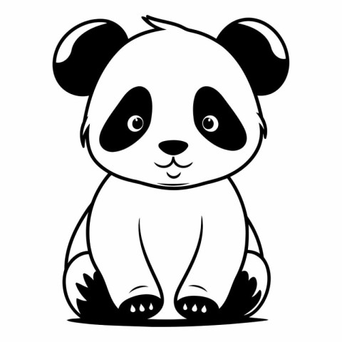 cute panda bear cartoon vector illustration graphic design vecto