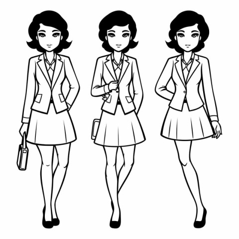 Fashion business woman in sketch-style. EPS 10