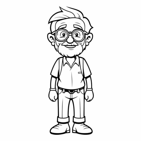 Grandfather Cartoon Mascot Character Vector Illustration. EPS10