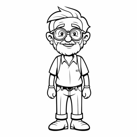 Grandfather Cartoon Mascot Character Vector Illustration. EPS10