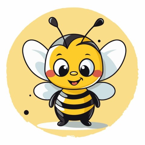 Cute cartoon bee isolated on a white background.