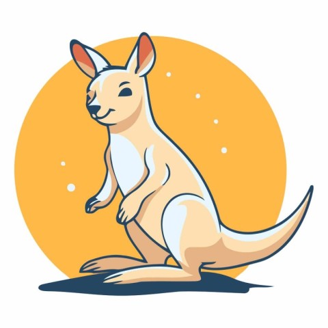 Kangaroo cartoon icon of kangaroo.