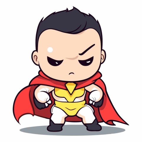 Superhero Boy - Cartoon Mascot Character Vector IllustrationÃ¯