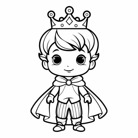 Cute little prince. Coloring book for children.