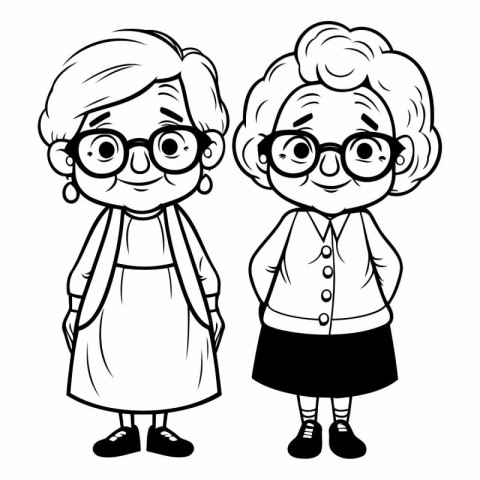 Grandmother and grandmother cartoon design. grandmother old pers