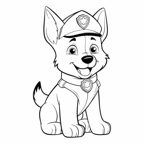 Cartoon Illustration of Cute Dog or Puppy Coloring Book