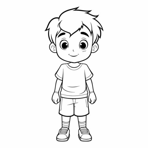 cute little boy cartoon vector illustration graphic design vecto