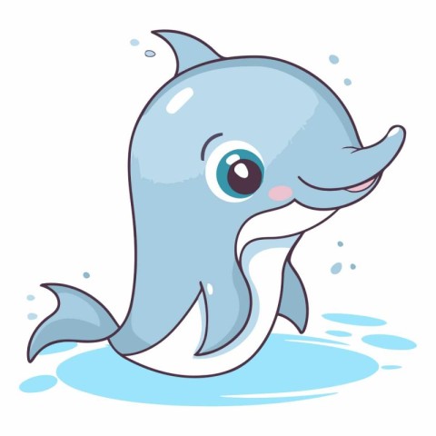 Cute cartoon dolphin of a cute cartoon dolphin.