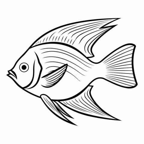 Fish icon. Outline illustration of fish vector icon for web desi