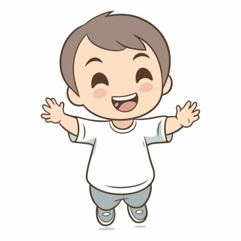 cute little boy cartoon vector illustration graphic design. eps1