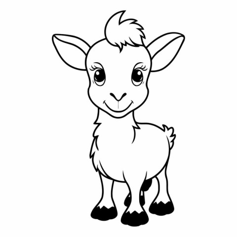 Cute cartoon lamb isolated on white background for your design