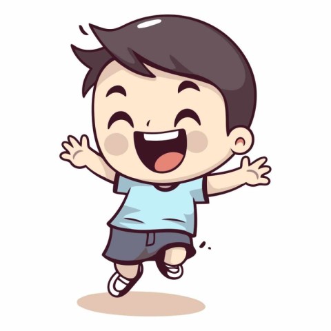 Cute Boy Running - Cartoon Vector IllustrationÃ¯Â»Â¿