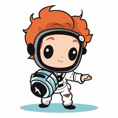 Cute Astronaut Cartoon Mascot Character Vector Illustration.