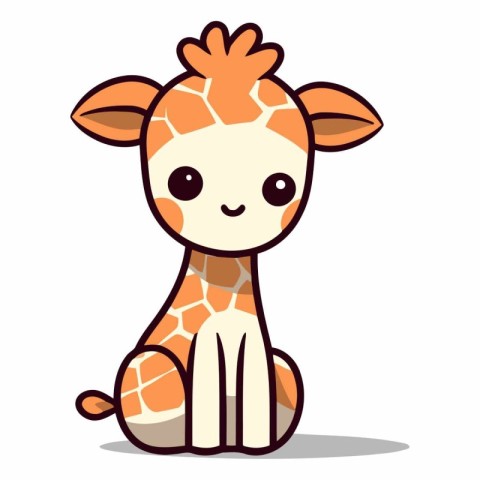 Cute Giraffe Cartoon Mascot Character Vector Illustration.