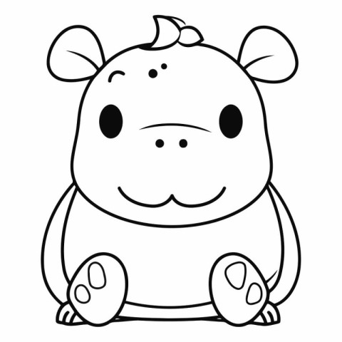 Cute hippo icon. Cartoon illustration of cute hippo vector icon