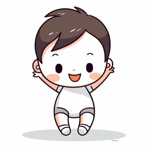 Cute little boy cartoon vector illustration. Cartoon little boy