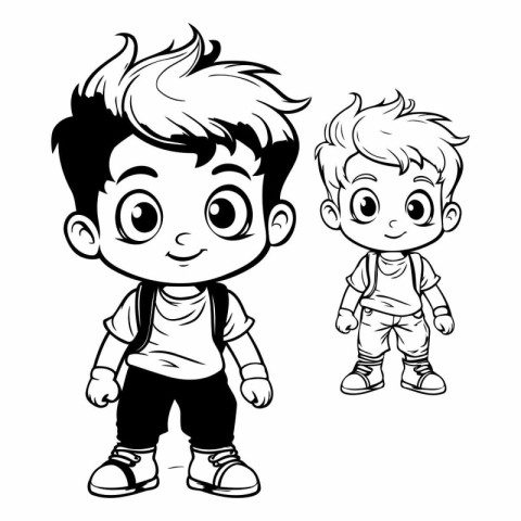 Vector illustration of a boy and a boy on a white background.