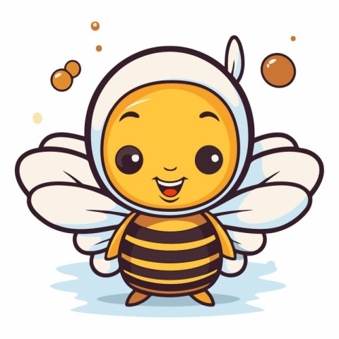 Cute Bee Cartoon Mascot Character.