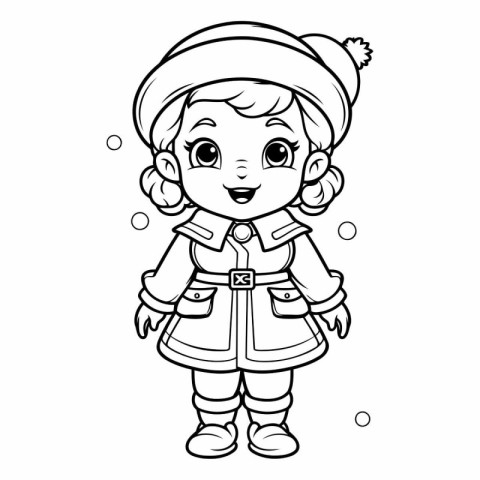 Coloring Page Outline Of Cartoon Christmas Elf Vector Illustrati