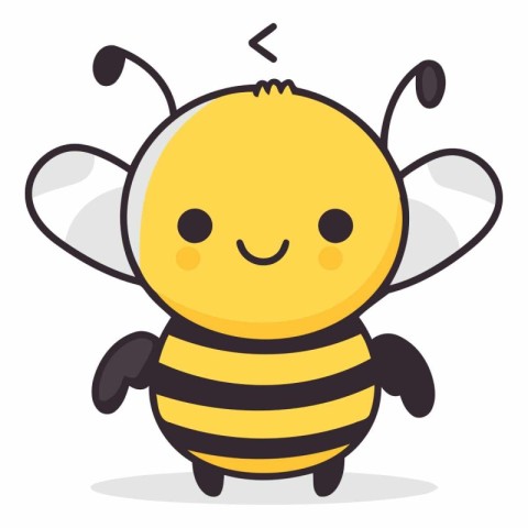 cute cartoon bee on white background. eps10