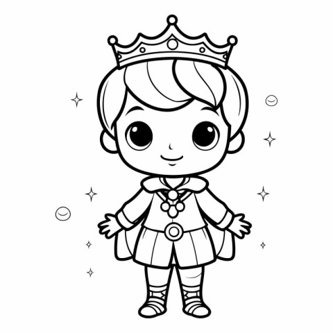 Cute little prince. Coloring book for children