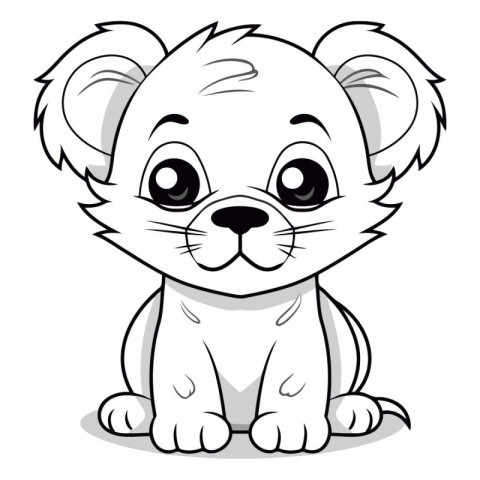 Cute cartoon bear on a white background of a cute animal.