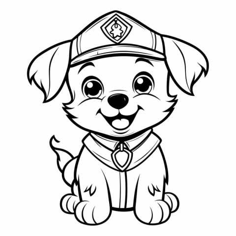 Cute cartoon puppy in a sailor's cap.