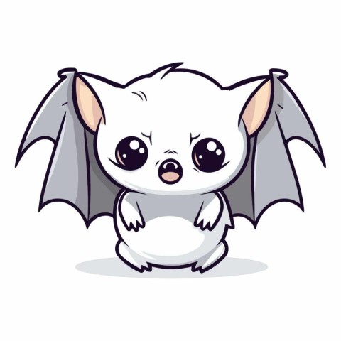 Cute cartoon bat isolated on a white background.