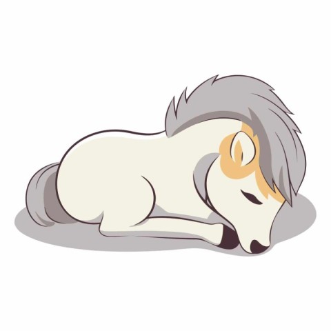 Horse sleeping icon. Cartoon illustration of horse sleeping vect