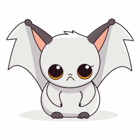 Cute cartoon bat isolated on a white background.