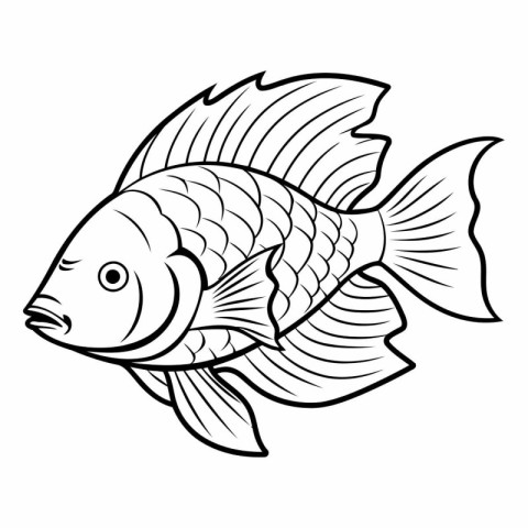 Fish icon. Outline illustration of fish vector icon for web desi