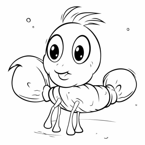 Illustration of a Cute Little Crab Cartoon Character Coloring Bo