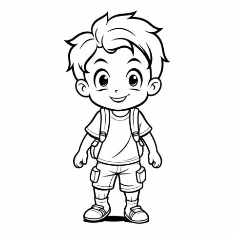 Vector illustration of Cute Little Boy Cartoon Character for Col