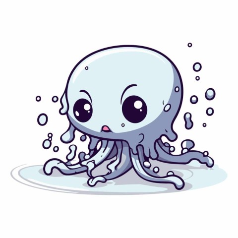 Illustration of a cute cartoon octopus on a white background.