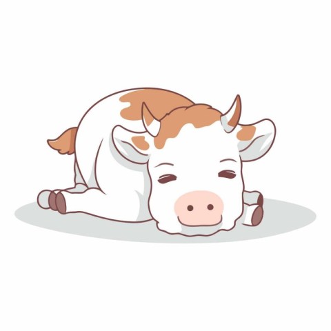 Cute cartoon cow isolated on a white background.