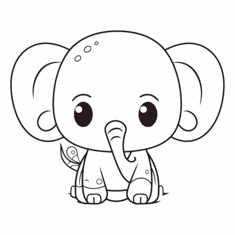 cute little elephant cartoon vector illustration graphic design