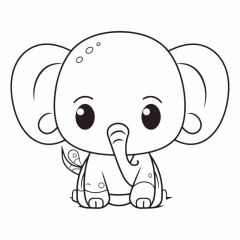 cute little elephant cartoon vector illustration graphic design