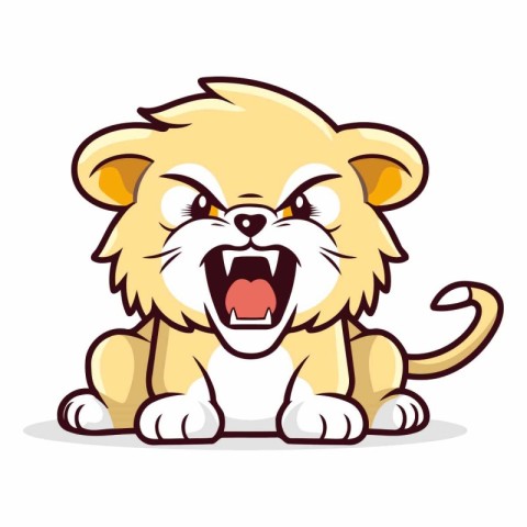 Lion Cartoon Mascot Character Isolated on a White Background