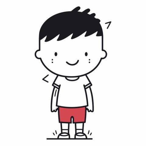 Cute little boy cartoon doodle vector illustration hand drawn de