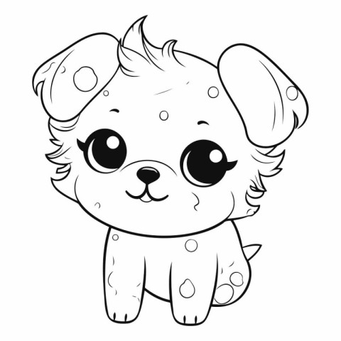 Illustration of a Cute Puppy - Coloring Book for Kids