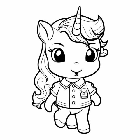 Coloring book for children: Cute unicorn.