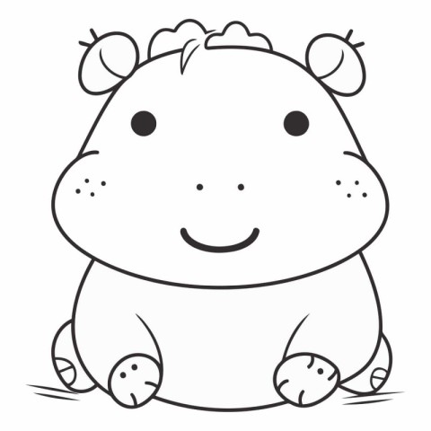 cute hippopotamus cartoon vector illustration graphic design in