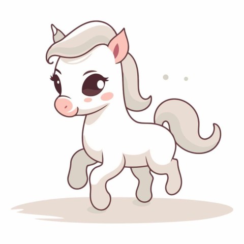 Cute cartoon pony isolated on a white background.