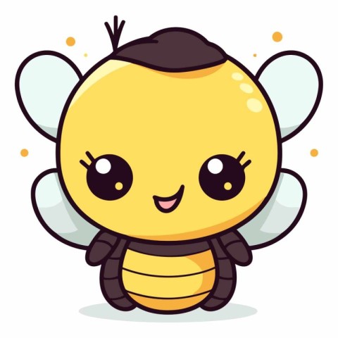 Cute cartoon bee isolated on a white background.