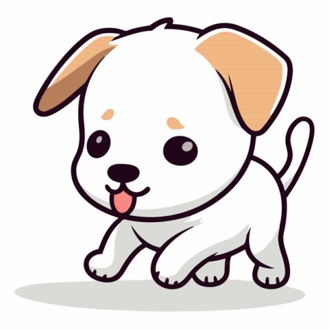 Cute cartoon dog isolated on a white background.