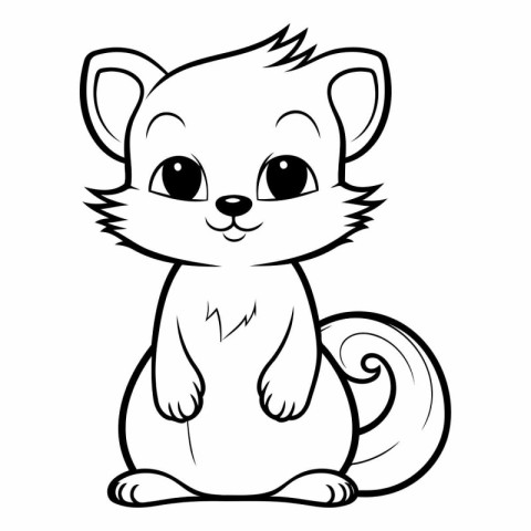 Cute ferret - Coloring book for children