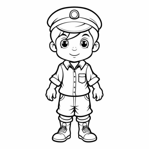 Coloring book for children: Boy in sailor costume