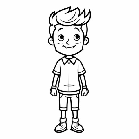 cute little boy with hairstyle and casual clothes cartoon vector