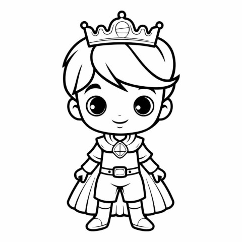 Coloring Page Outline Of cartoon prince girl.