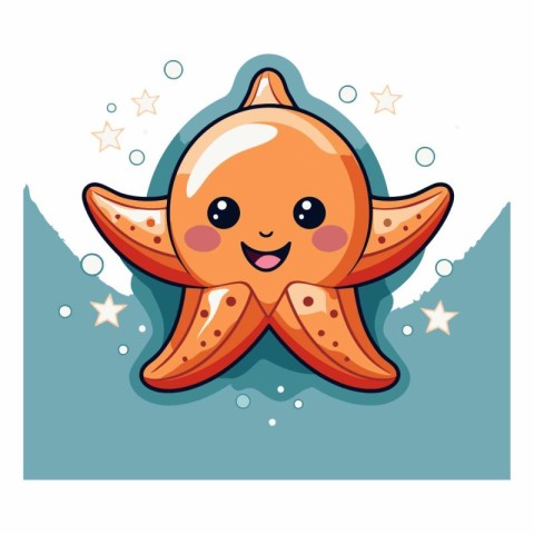 Cute Starfish Cartoon Mascot Character